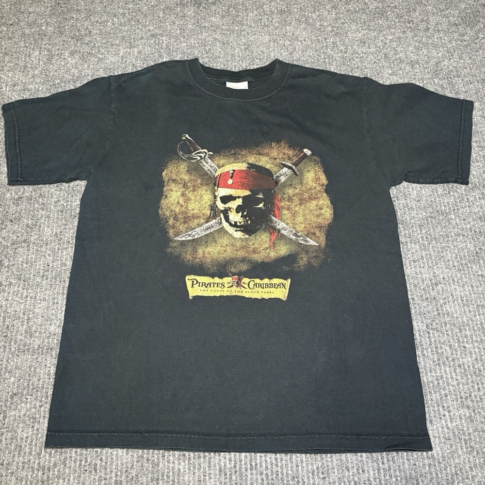 Vtg. Pirates Of The Caribbean Curse Of The Black Pearl Shirt Size M